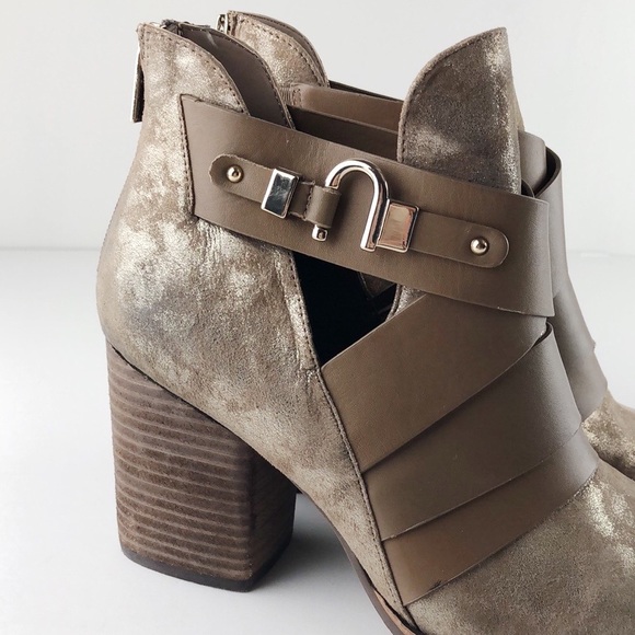 Isola Anthracite Metallic Suede Ankle Booties 10M - Picture 2 of 9